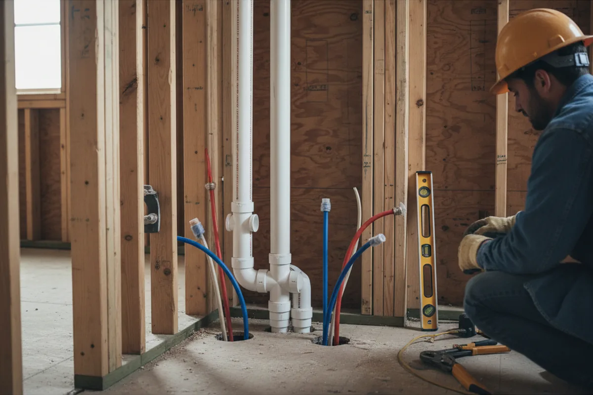 Drain and supply rough-in during Drain Cleaning in Walla Walla