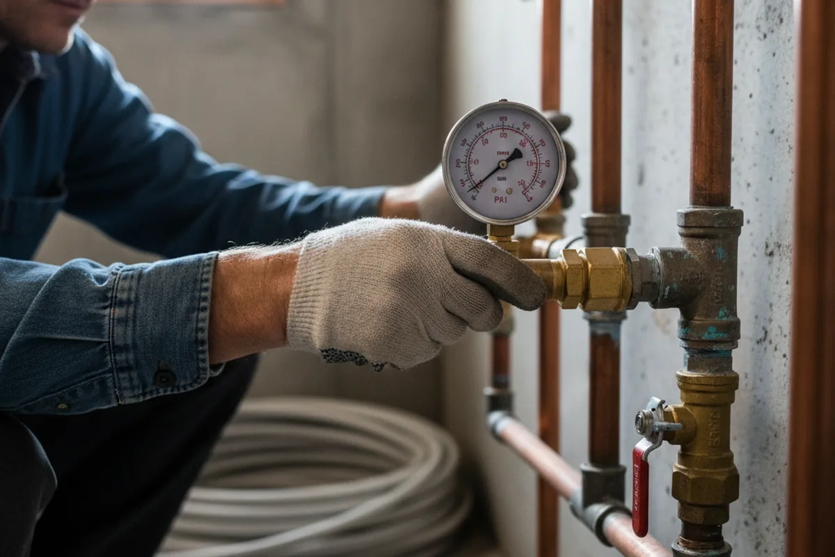 Pressure testing a repaired line during Water Line Repair in Walla Walla